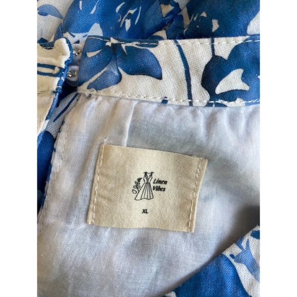 Linen Vibes Fit & Flare Midi Dress Floral sz XL - Picture 15 of 16